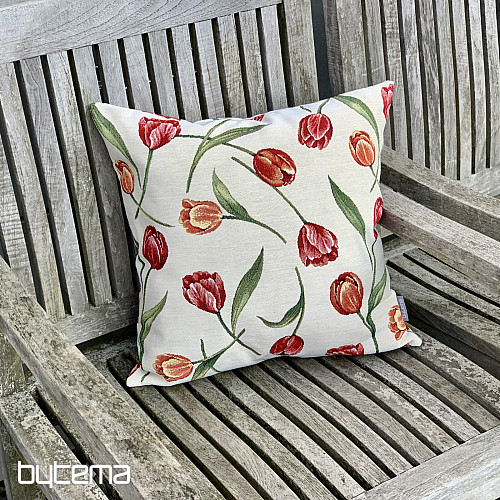 Funda de cojín tapiz TULIPS III estampado grande