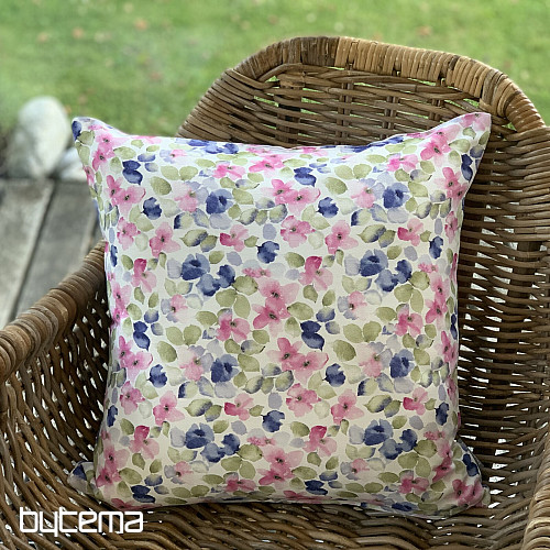 Funda de cojín decorativa FLORES PEQUEÑAS ROSA AZUL