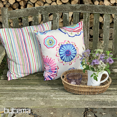Funda de almohada decorativa MANDALA y RAYAS