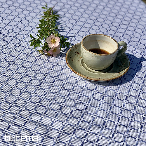Mantel y pañuelo MONTANA GRID AZUL