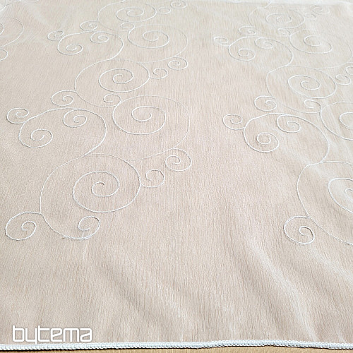 Cortina acabada ORNAMENTOS BORDADOS blanco