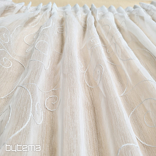 Cortina acabada ORNAMENTOS BORDADOS blanco