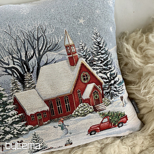 Tapiz navideño que cubre IGLESIA ROJA