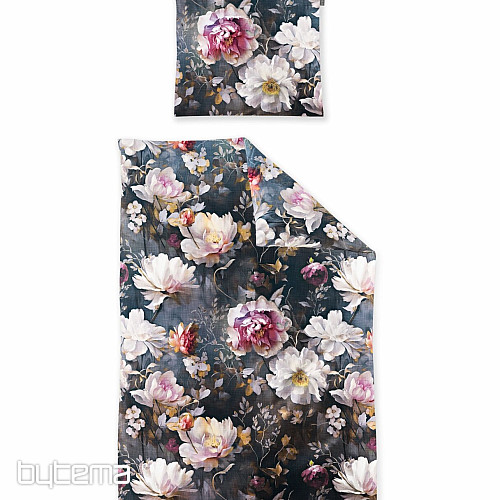 IRISETTE satén de algodón de lujo WAVE 8574-90 PEONIES