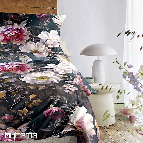 IRISETTE satén de algodón de lujo WAVE 8574-90 PEONIES