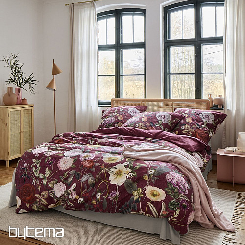 IRISETTE satén de algodón de lujo WAVE 8576-60 ROSE BORDEAUX