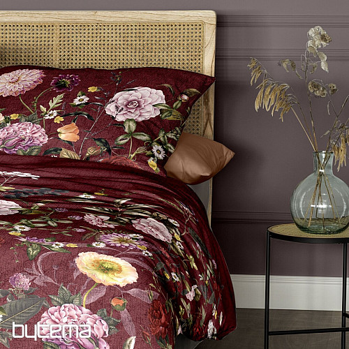 IRISETTE satén de algodón de lujo WAVE 8576-60 ROSE BORDEAUX