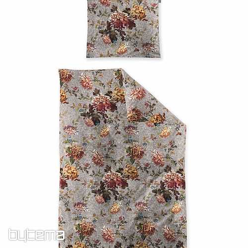Ropa de cama de franela de lujo IRISETTE ZOBEL 8552-11 FLOWERS gris