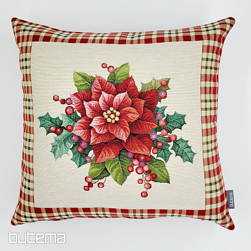 Funda tapiz navideño CHRISTMAS STAR cuadros rojos