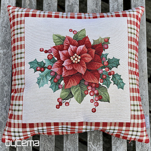 Funda tapiz navideño CHRISTMAS STAR cuadros rojos