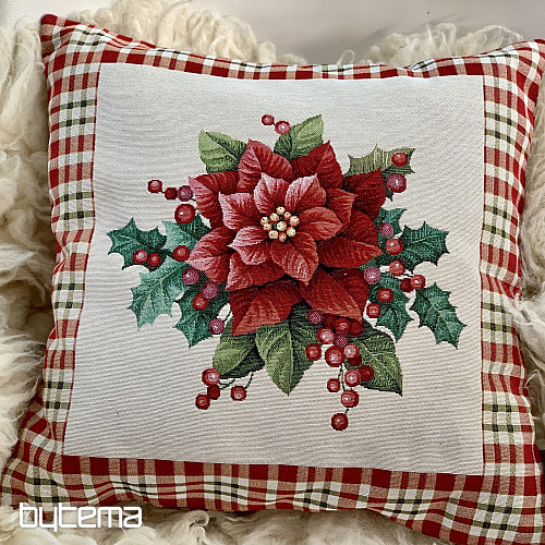Funda tapiz navideño CHRISTMAS STAR cuadros rojos