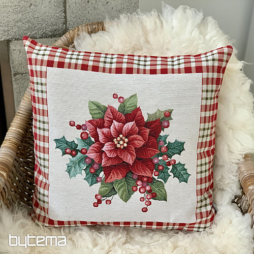 Funda tapiz navideño CHRISTMAS STAR cuadros rojos