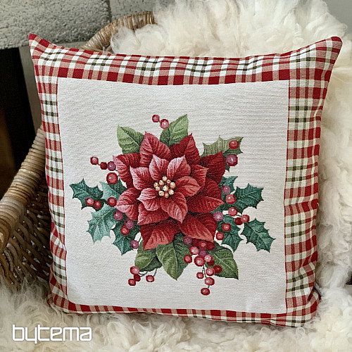 Funda tapiz navideño CHRISTMAS STAR cuadros rojos
