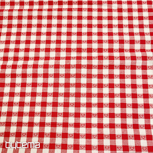 Tela decorativa KANAFAS SOFI CORAZÓN rojo
