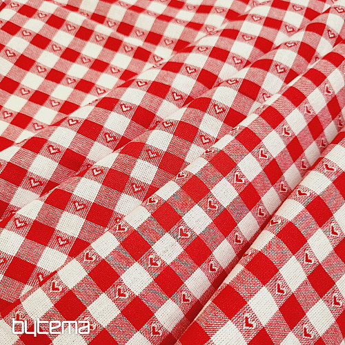 Tela decorativa KANAFAS SOFI CORAZÓN rojo