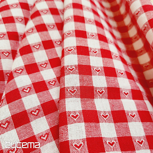 Tela decorativa KANAFAS SOFI CORAZÓN rojo