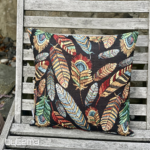 Funda de cojín Gobelino PLUMA NEGRO
