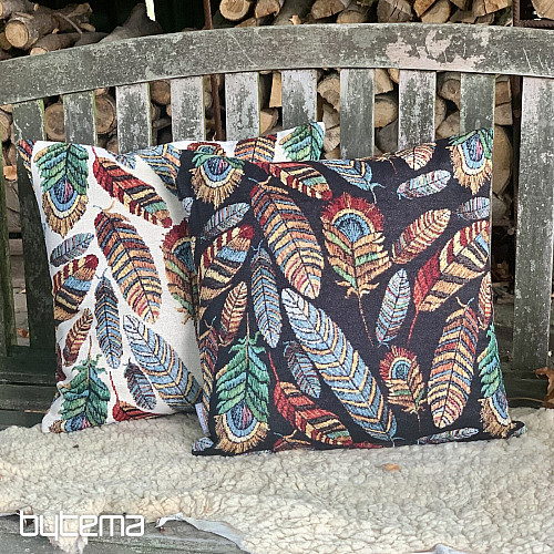 Funda de cojín tapiz PLUMA BEIGE