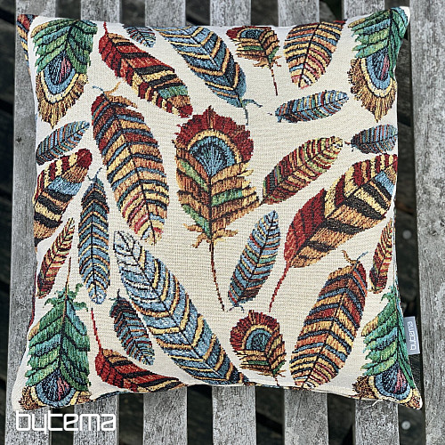 Funda de cojín tapiz PLUMA BEIGE