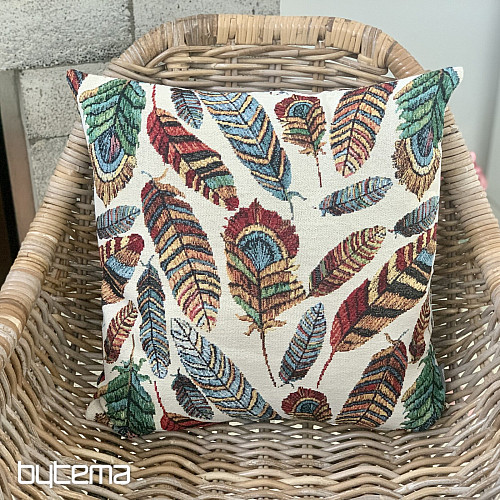 Funda de cojín tapiz PLUMA BEIGE