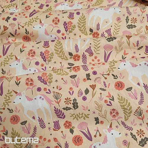 Tela de algodón UNICORNIO rosa