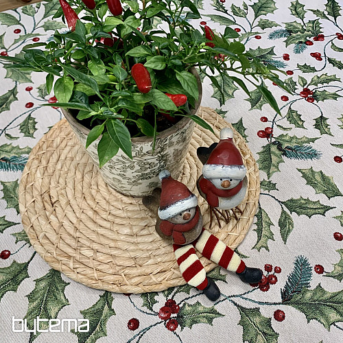 Mantel y bufanda tapiz ACEBO NAVIDEÑO