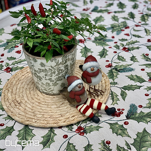 Mantel y bufanda tapiz ACEBO NAVIDEÑO