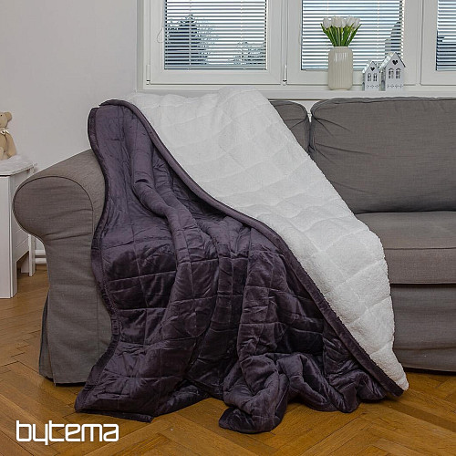 Manta de microfibra EXTRA SUAVE punto oveja ANTRACITA