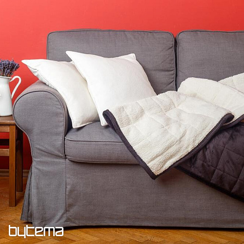 Manta de microfibra EXTRA SUAVE punto oveja ANTRACITA