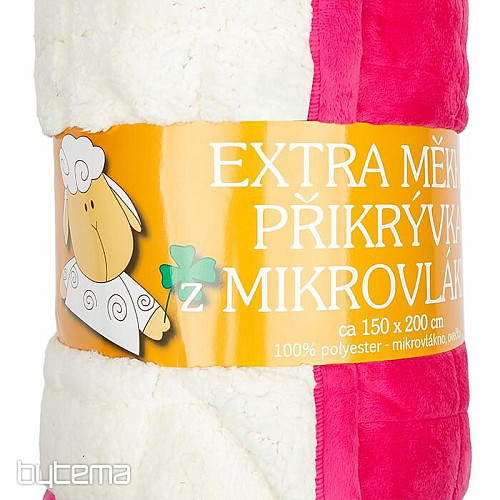 Manta de microfibra EXTRA SUAVE punto oveja ROSA