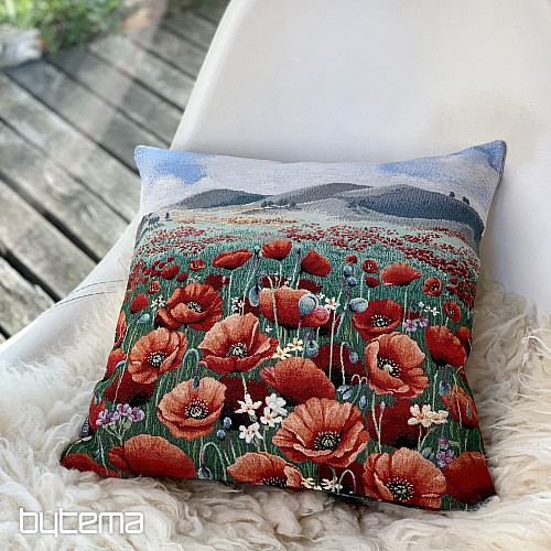 Funda de cojín tapiz CAMPO DE AMAPOLA