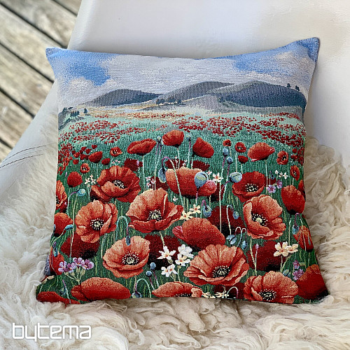 Funda de cojín tapiz CAMPO DE AMAPOLA