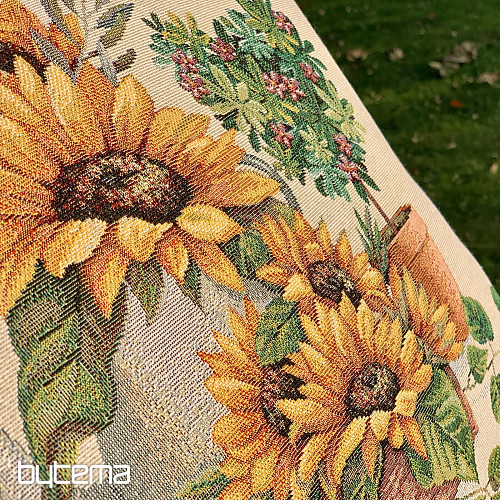 Funda de cojín tapiz GIRASOLES EN MARCO