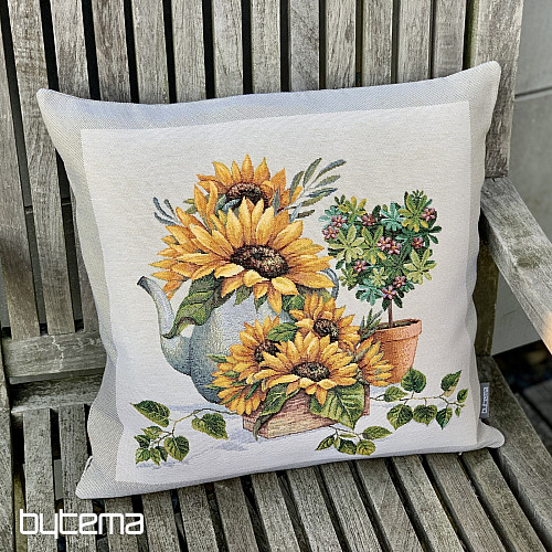 Funda de cojín tapiz GIRASOLES EN MARCO