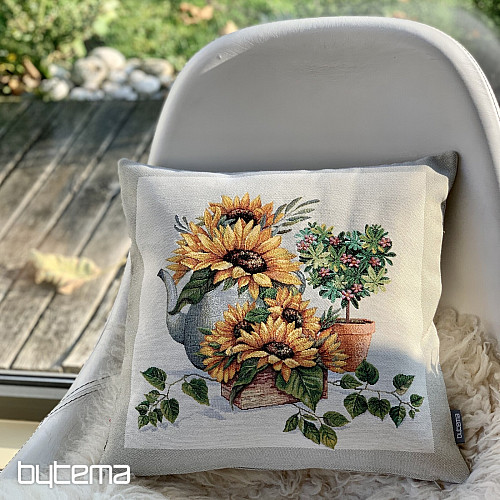 Funda de cojín tapiz GIRASOLES EN MARCO