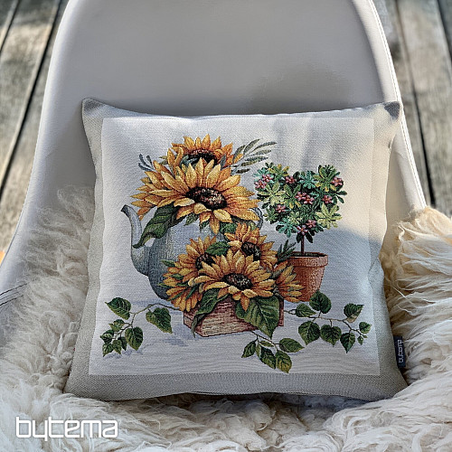 Funda de cojín tapiz GIRASOLES EN MARCO