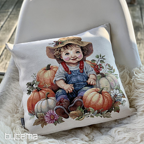 Funda de almohada tapiz NIÑO CON CALABAZA