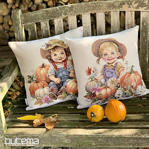 Funda de almohada tapiz NIÑO CON CALABAZA