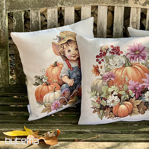 Funda de almohada tapiz NIÑO CON CALABAZA