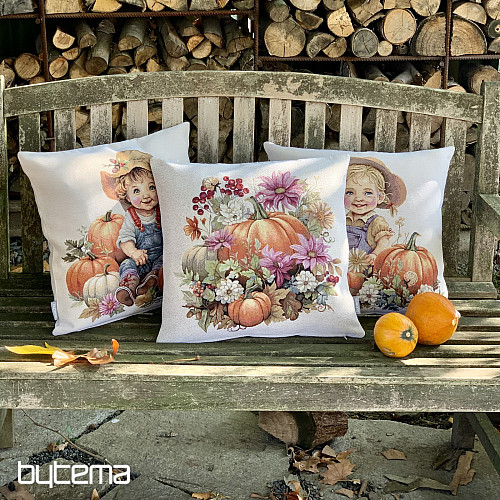 Funda de almohada tapiz NIÑO CON CALABAZA