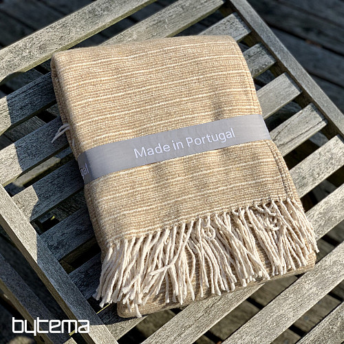 MANTA BEIGE CON FLECOS