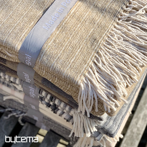 MANTA BEIGE CON FLECOS