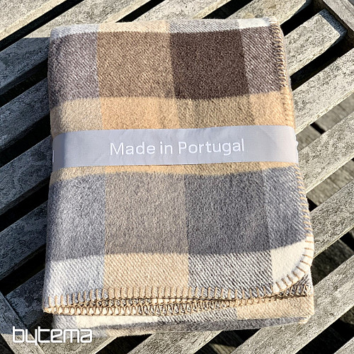 Manta CUADROS BEIGE