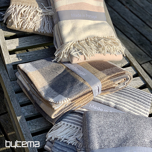 Manta CUADROS BEIGE