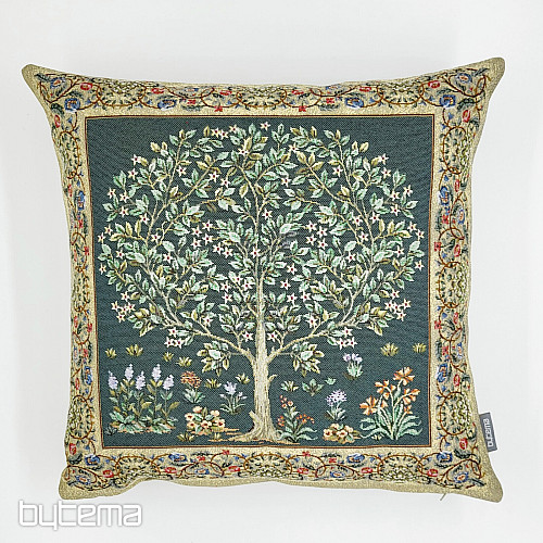 Funda de cojín tapiz ÁRBOL DE LA SUERTE verde