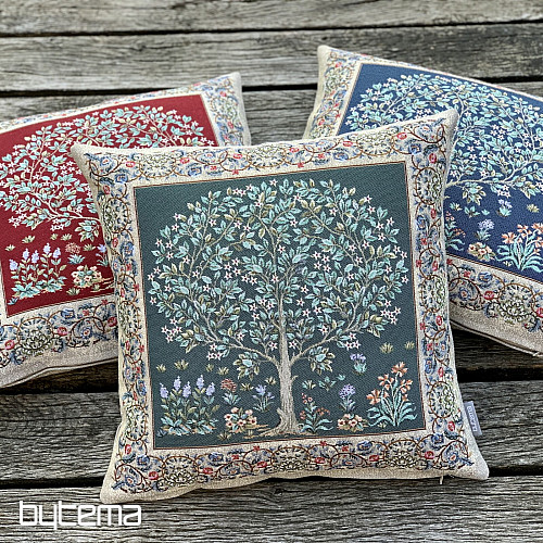 Funda de cojín tapiz ÁRBOL DE LA SUERTE verde