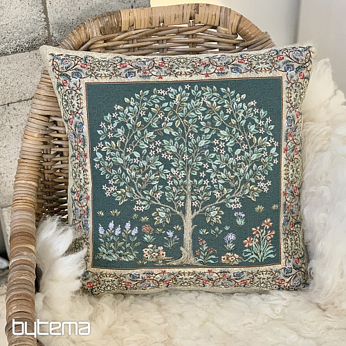 Funda de cojín tapiz ÁRBOL DE LA SUERTE verde