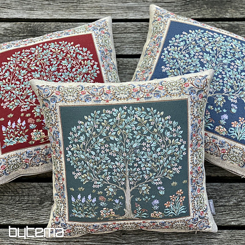 Funda de cojín tapiz ÁRBOL DE LA SUERTE azul