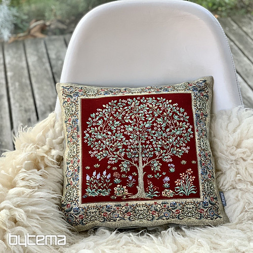 Funda de cojín Gobelino ÁRBOL DE LA SUERTE rojo