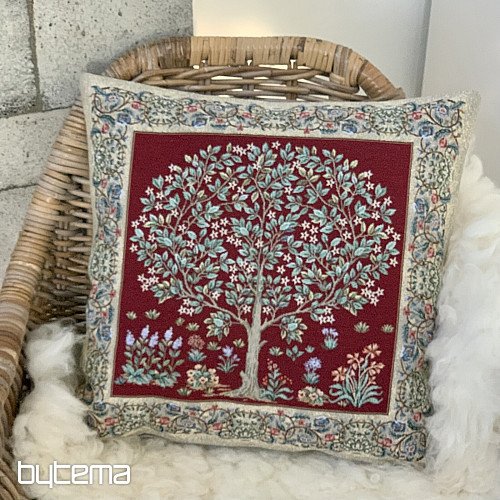 Funda de cojín Gobelino ÁRBOL DE LA SUERTE rojo